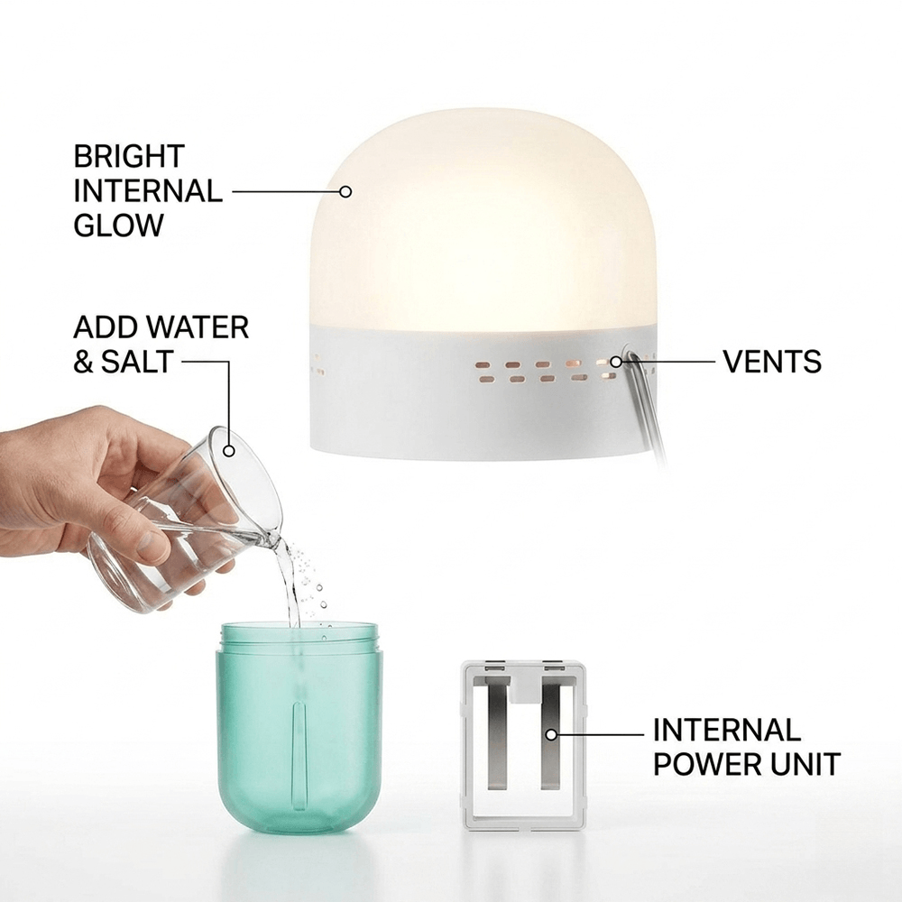 휴대용 식염수 램프, 컴팩트한 65.5 x 65.5 x - Power Outage Light 리뷰 및 가격